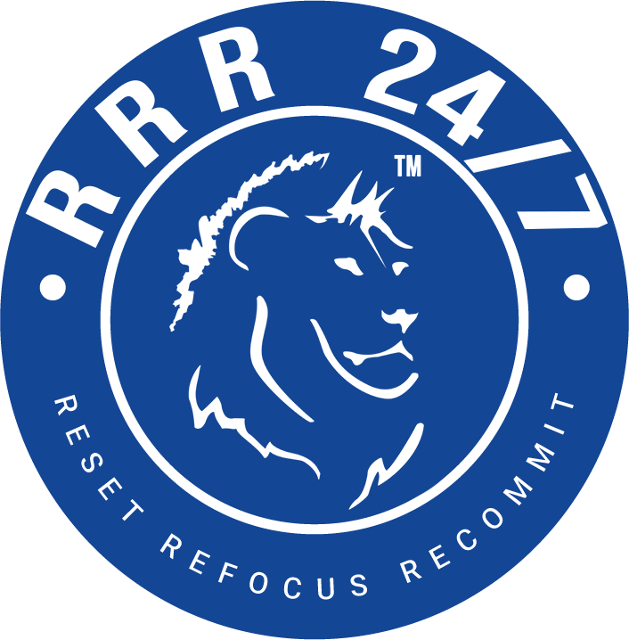 Affiliate Disclosures Picture of the Logo of RRR 24/7 Blue circle with Outline of a Lion Rest Refocus Recommit
